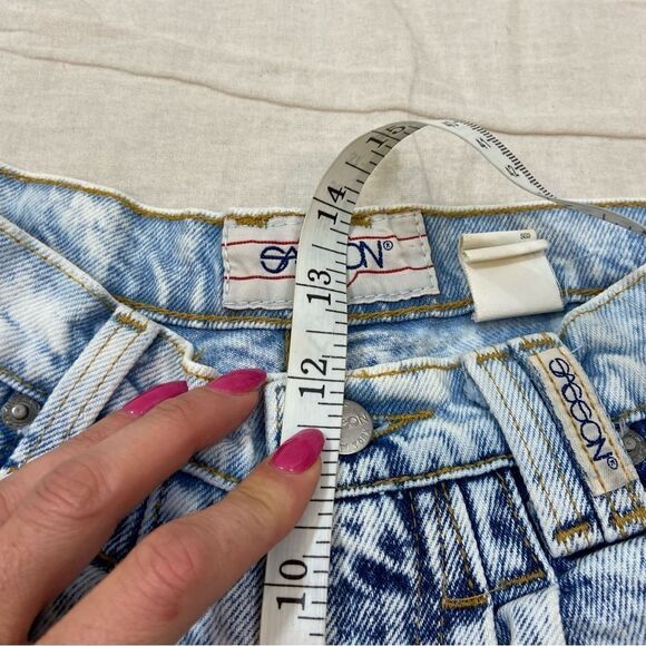 Vintage Sasson Brand Acid Wash High Rise Pleated Shorts 9/10 Perfect Condition - Picture 14 of 16